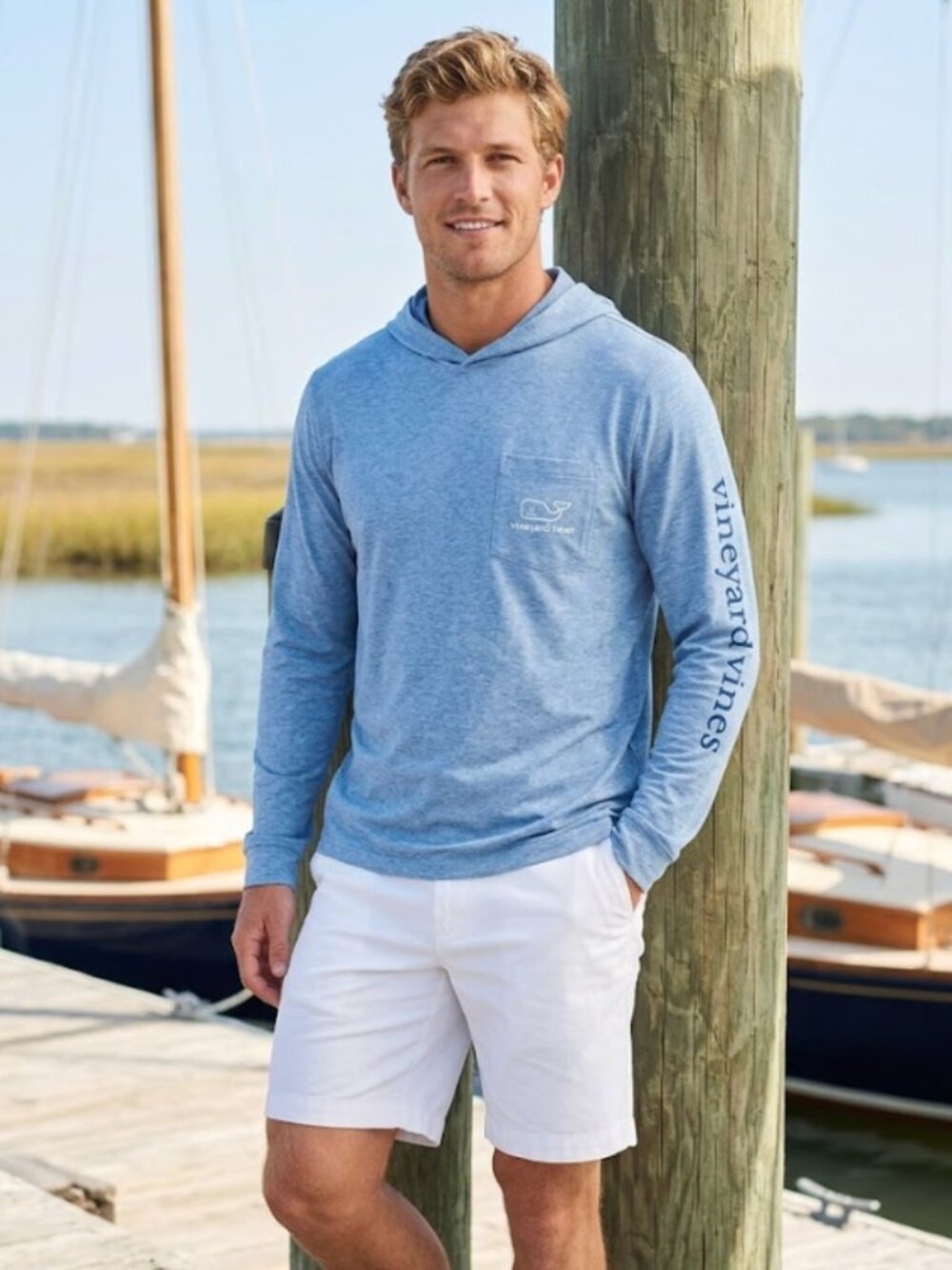 Vineyard Vines Men's | Pima Cotton Blend Edgartown Hoodie T-shirt | Size Small
